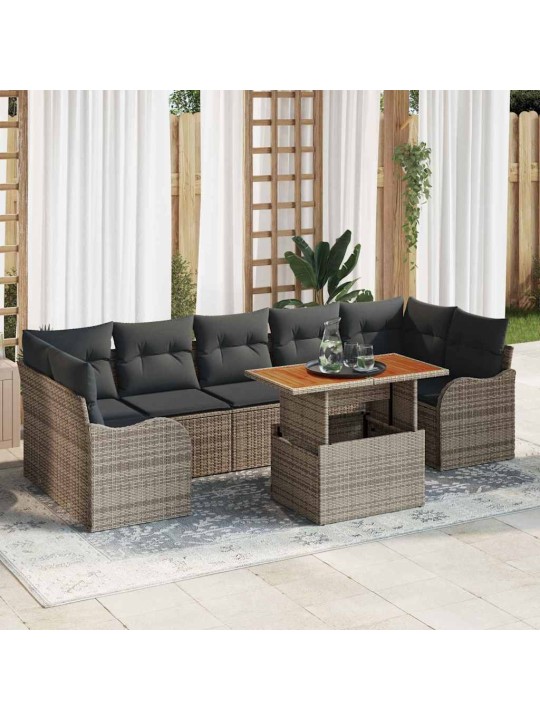 Dārza dīvānu komplekts manuāls 8 pcs pelēka 100 x 55 x 73 cm