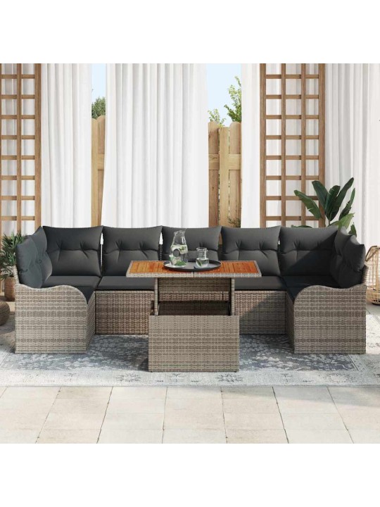 Dārza dīvānu komplekts manuāls 8 pcs pelēka 100 x 55 x 73 cm