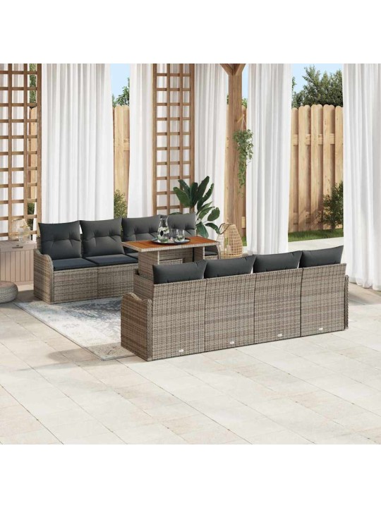 Dārza dīvānu komplekts 7 pcs pelēka 100 x 55 x 73 cm