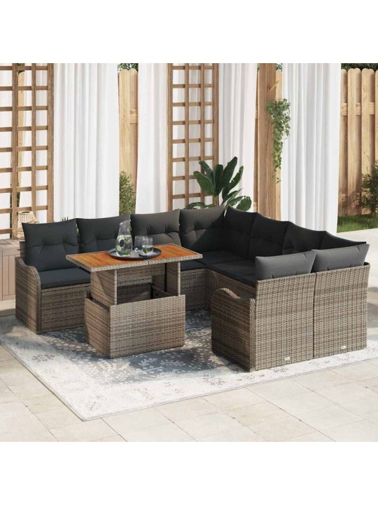 Dārza dīvānu komplekts manuāls 7 pcs pelēka 100 x 55 x 73 cm