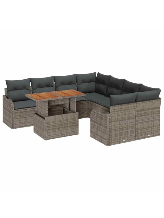 Dārza dīvānu komplekts manuāls 7 pcs pelēka 100 x 55 x 73 cm
