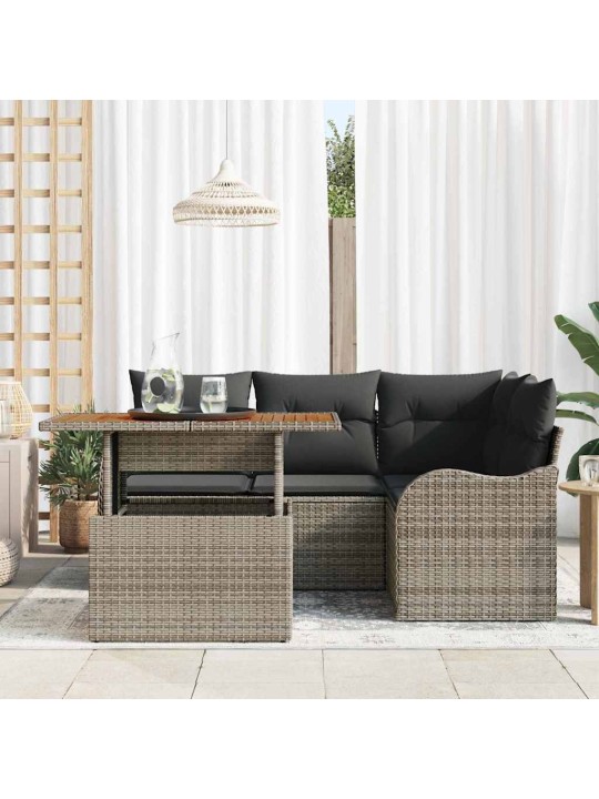 Dārza dīvānu komplekts manuāls 5 pcs pelēka 100 x 55 x 73 cm
