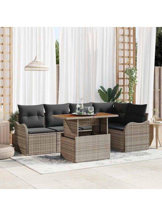 Dārza dīvānu komplekts manuāls 6 pcs pelēka 100 x 55 x 73 cm