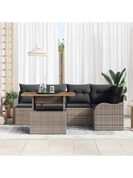 Dārza dīvānu komplekts manuāls 6 pcs pelēka 100 x 55 x 73 cm
