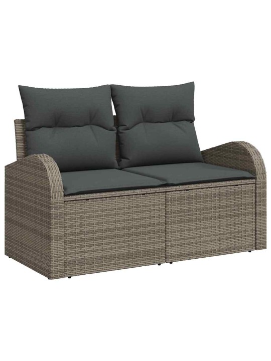 Dārza dīvānu komplekts 10 pcs pelēka 100 x 55 x 73 cm