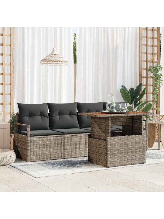 Dārza dīvānu komplekts 5 pcs pelēka 100 x 55 x 73 cm