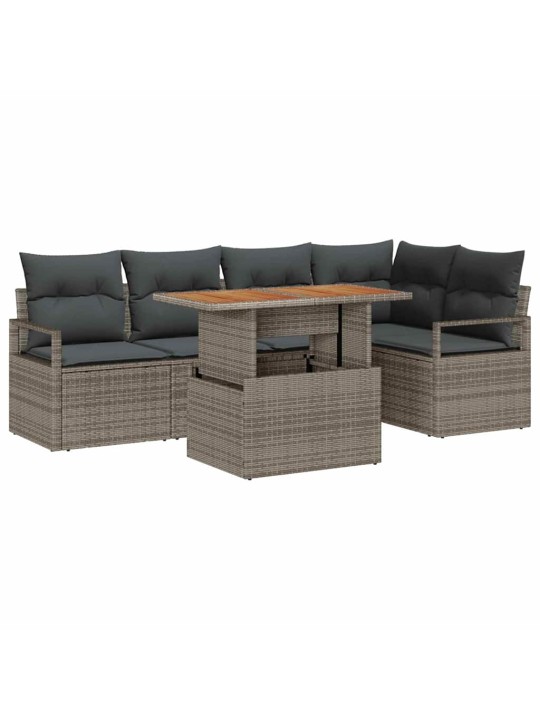 Dārza ēdamgalds 6 pcs pelēks un brūns 100 x 55 x 73 cm