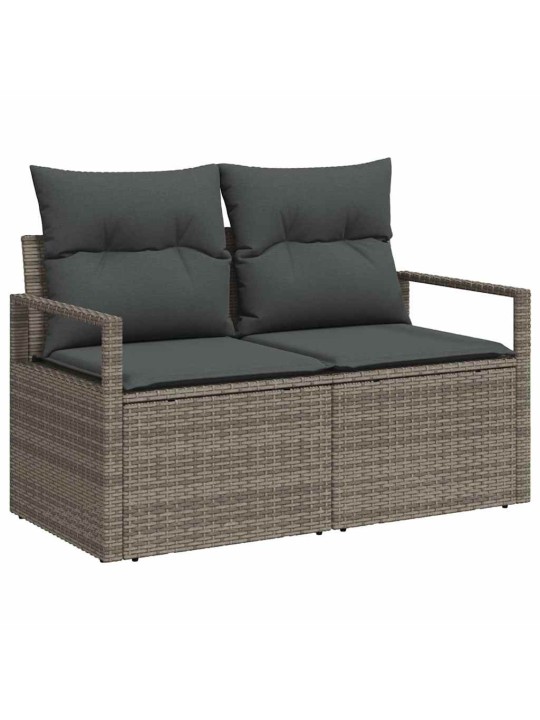 Dārza dīvānu komplekts 10 pcs pelēks un brūns 100 x 55 x 73 cm