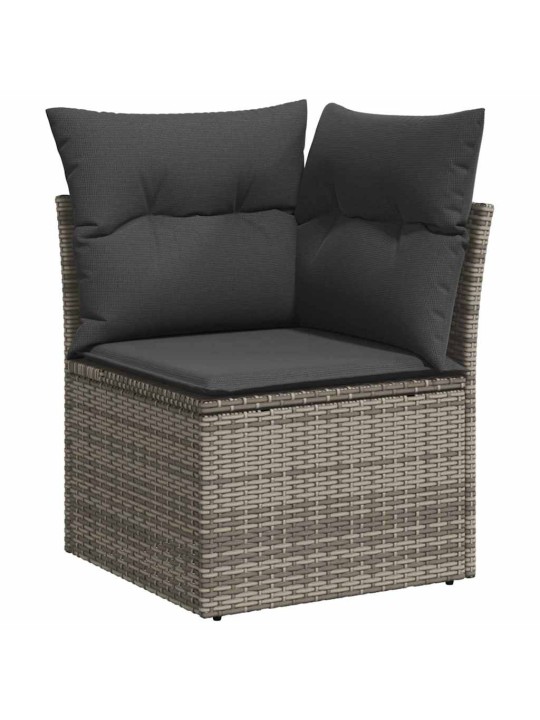Dārza dīvānu komplekts 10 pcs pelēks un brūns 100 x 55 x 73 cm