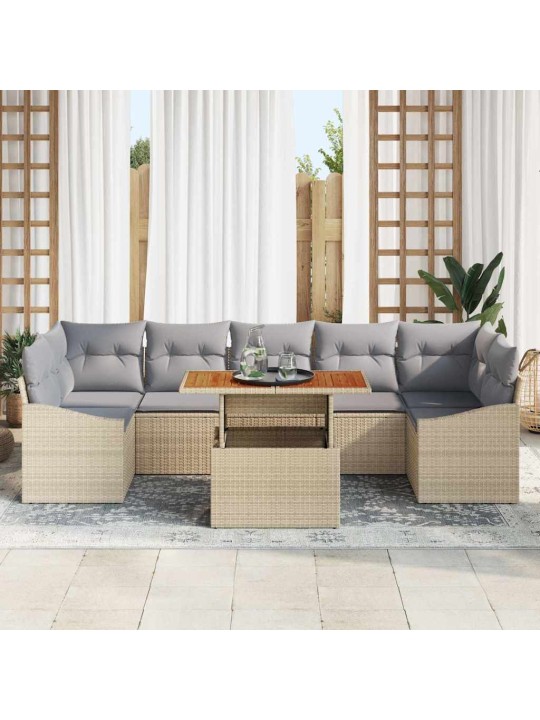 Dārza ēdamgalds ar spilvenu bēšs un pelēks 100 x 55 x 73 cm