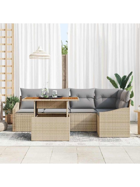 Dārza ēdamgalds ar spilvenu bēšs un pelēks 100 x 55 x 73 cm
