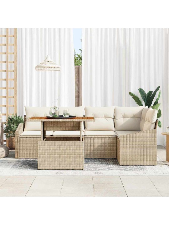 Dārza ēdamgalds ar spilvenu bēšs un krēms 100 x 55 x 73 cm