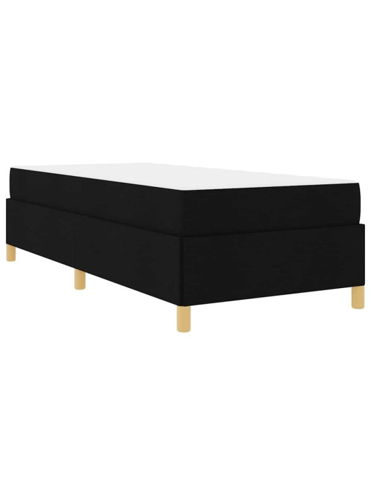 Kastītes atsperu gulta melns un balts 90 x 200 cm audums