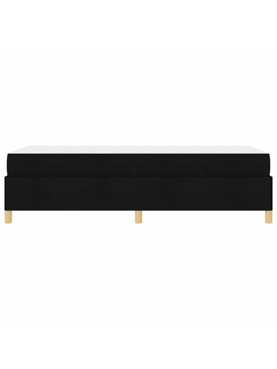 Kastītes atsperu gulta melns un balts 90 x 200 cm audums