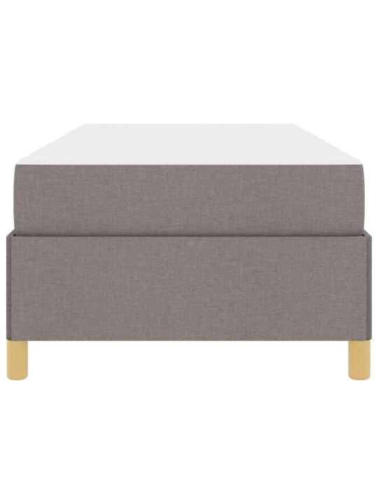 Kastītes atsperu gulta taupe un balts 90 x 200 cm audums
