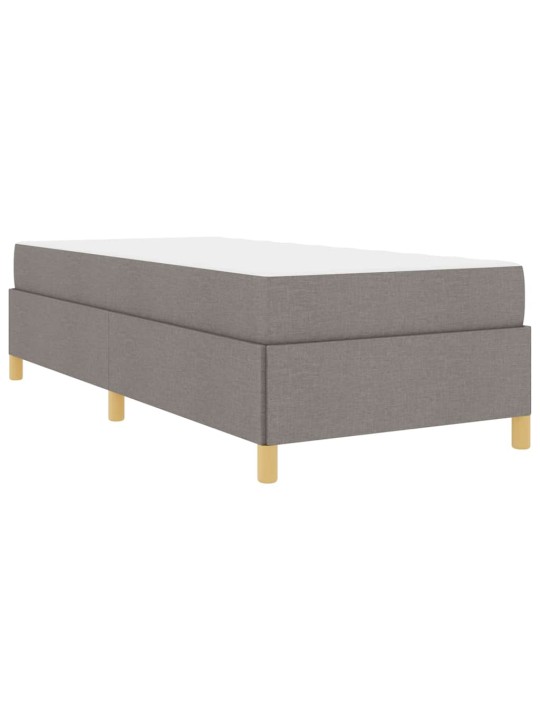 Kastītes atsperu gulta taupe un balts 90 x 200 cm audums