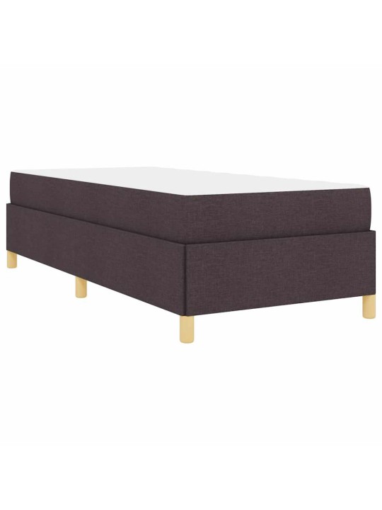 Kastītes atsperu gulta tumši brūns un balts 100 x 200 cm audums