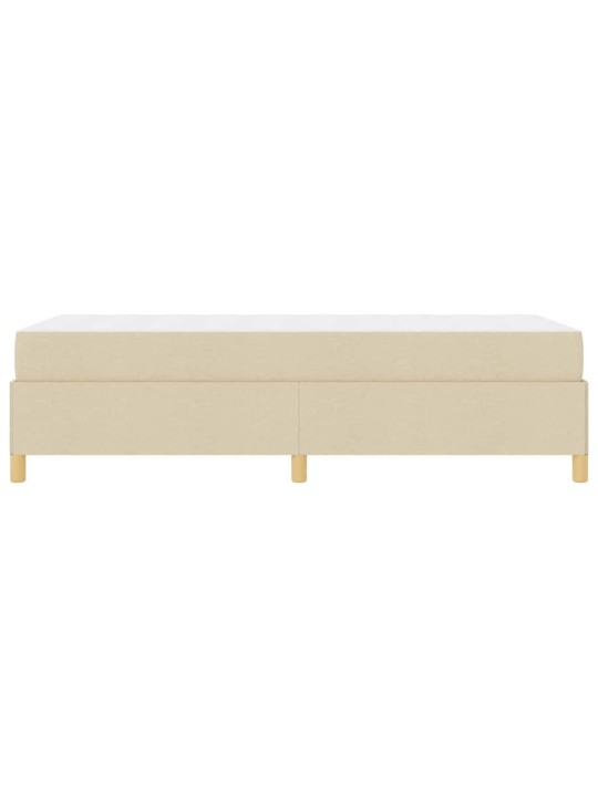 Kastītes atsperu gulta balts un krēmkrāsas 100 x 200 cm audums