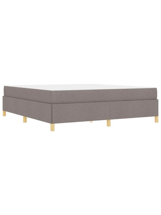 Kastītes atsperu gulta taupe un balts 180 x 200 cm audums