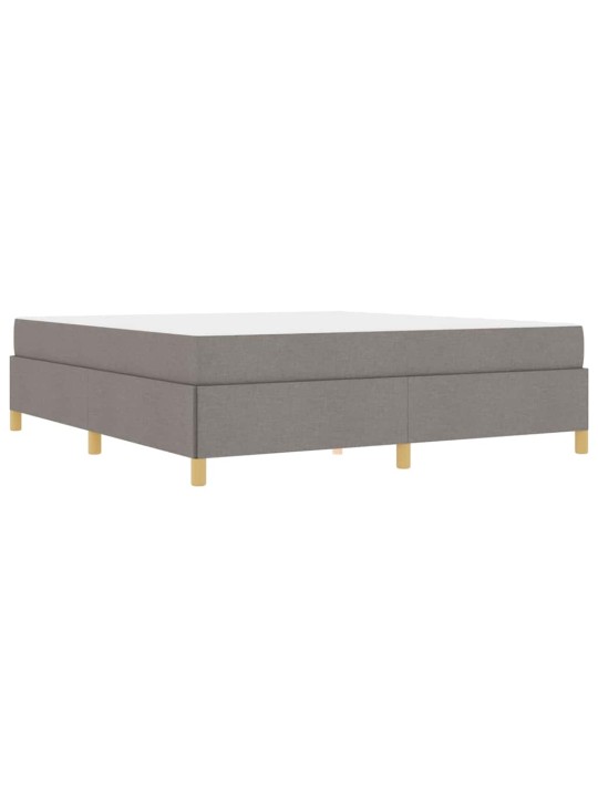 Kastītes atsperu gulta taupe un balts 180 x 200 cm audums