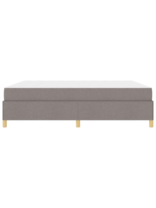 Kastītes atsperu gulta taupe un balts 180 x 200 cm audums