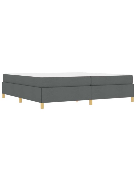 Kastītes atsperu gulta tumši pelēka 200 x 200 cm audums