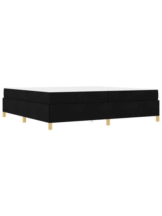 Kastītes atsperu gulta melns un balts un melns 200 x 200 cm