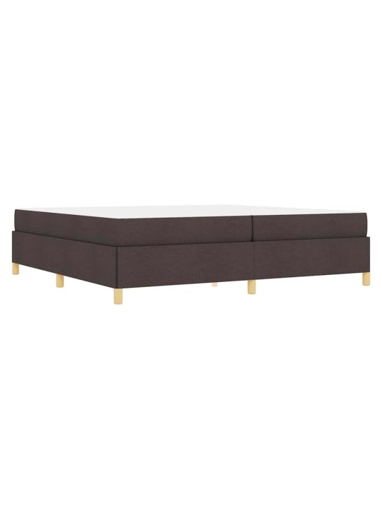 Kastītes atsperu gulta tumši brūns un balts 200 x 200 cm audums