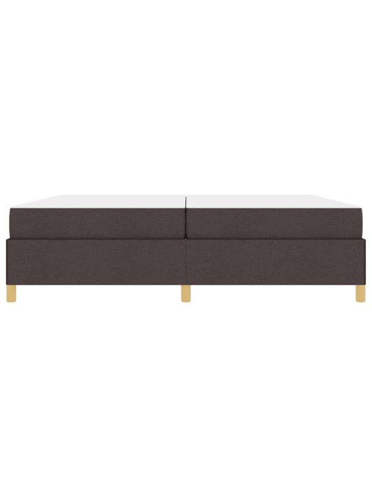 Kastītes atsperu gulta tumši brūns un balts 200 x 200 cm audums