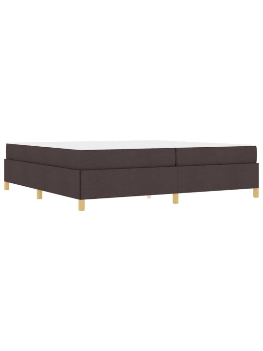 Kastītes atsperu gulta tumši brūns un balts 200 x 200 cm audums