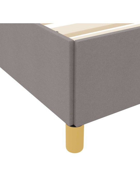 Kastītes atsperu gulta taupe un balts 200 x 200 cm audums