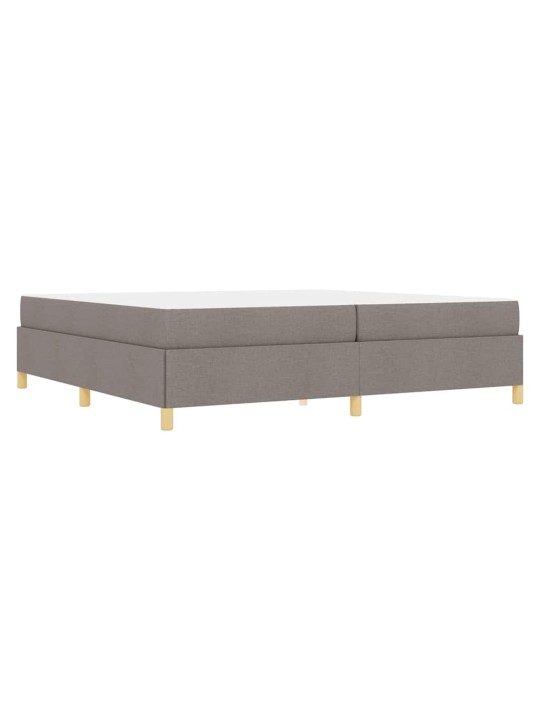 Kastītes atsperu gulta taupe un balts 200 x 200 cm audums