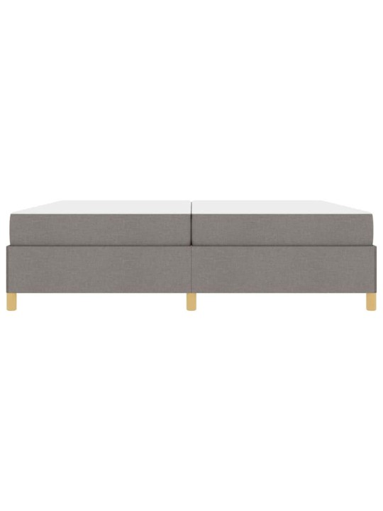 Kastītes atsperu gulta taupe un balts 200 x 200 cm audums