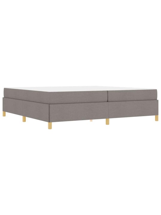 Kastītes atsperu gulta taupe un balts 200 x 200 cm audums