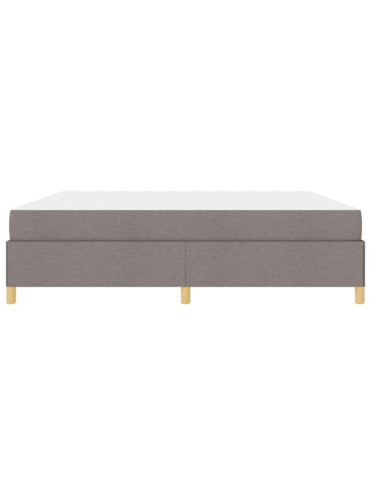 Kastītes atsperu gulta taupe un balts 200 x 200 cm audums