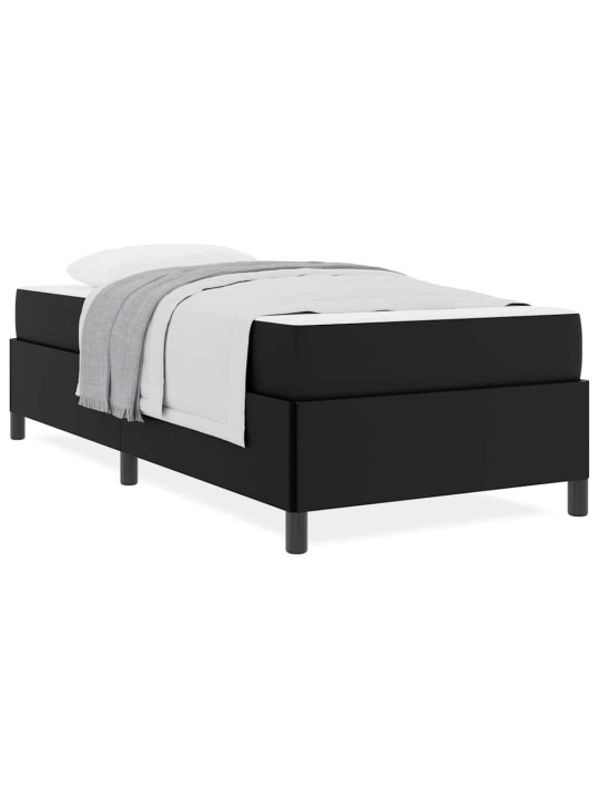 Gultas rāmis ar matraci melna 90 x 190 cm mākslīgā āda