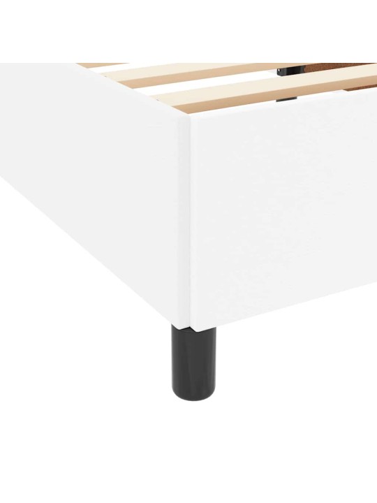 Gultas rāmis ar matraci balts 100 x 200 cm mākslīgā āda