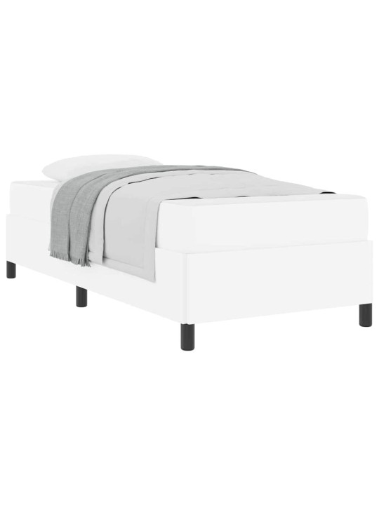 Gultas rāmis ar matraci balts 100 x 200 cm mākslīgā āda