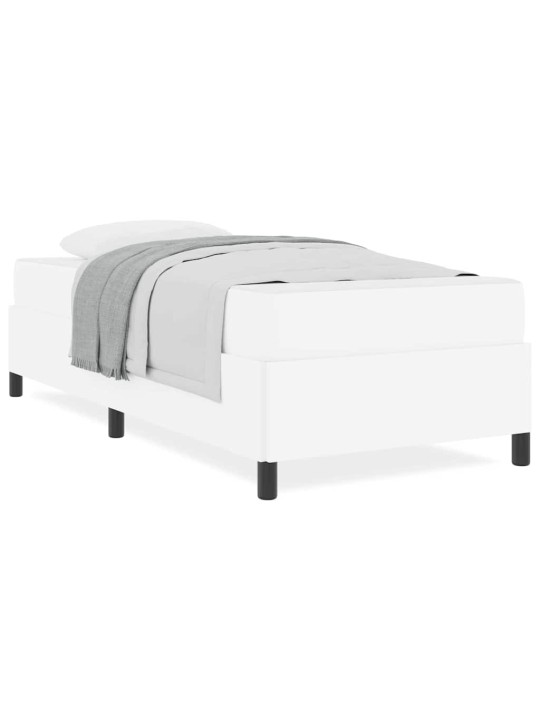 Gultas rāmis ar matraci balts 100 x 200 cm mākslīgā āda