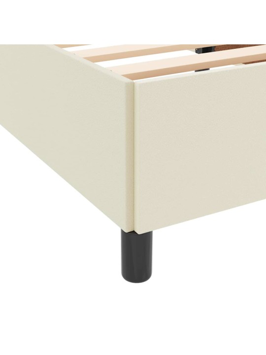 Gultas rāmis ar matraci krēmkrāsa 100 x 200 cm mākslīgā āda