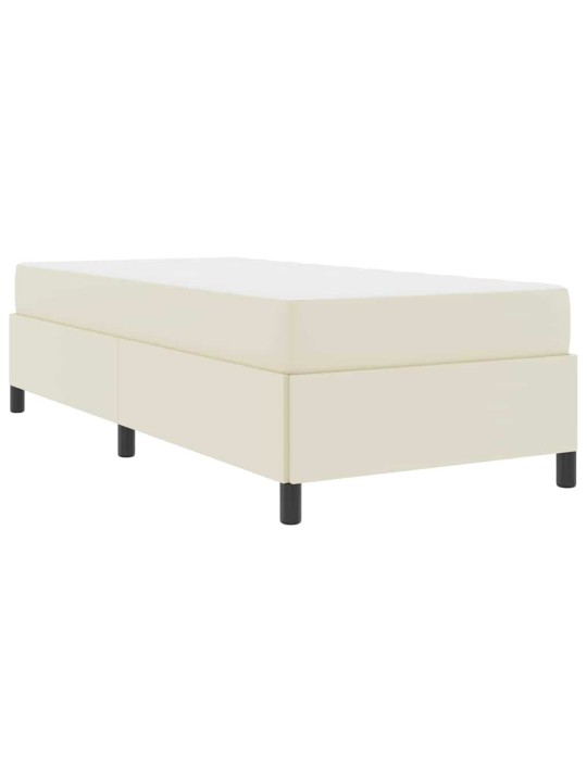 Gultas rāmis ar matraci krēmkrāsa 100 x 200 cm mākslīgā āda