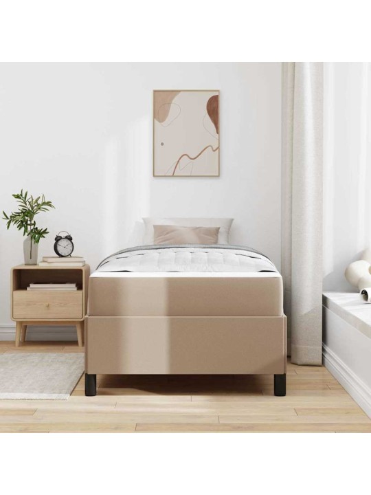 Gultas rāmis ar matraci kapučīno 100 x 200 cm mākslīgā āda