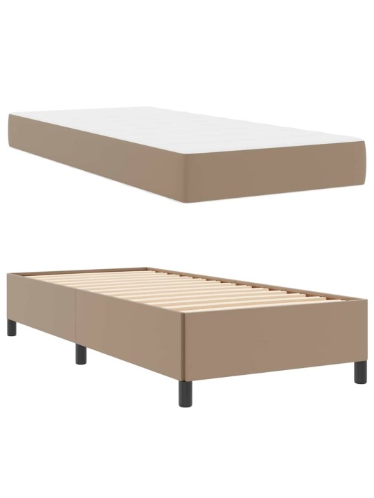 Gultas rāmis ar matraci kapučīno 100 x 200 cm mākslīgā āda
