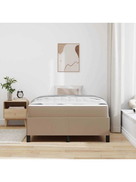 Gultas rāmis ar matraci kapučīno 120 x 190 cm mākslīgā āda
