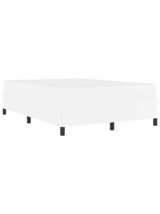 Gultas rāmis ar matraci balts 140 x 190 cm mākslīgā āda