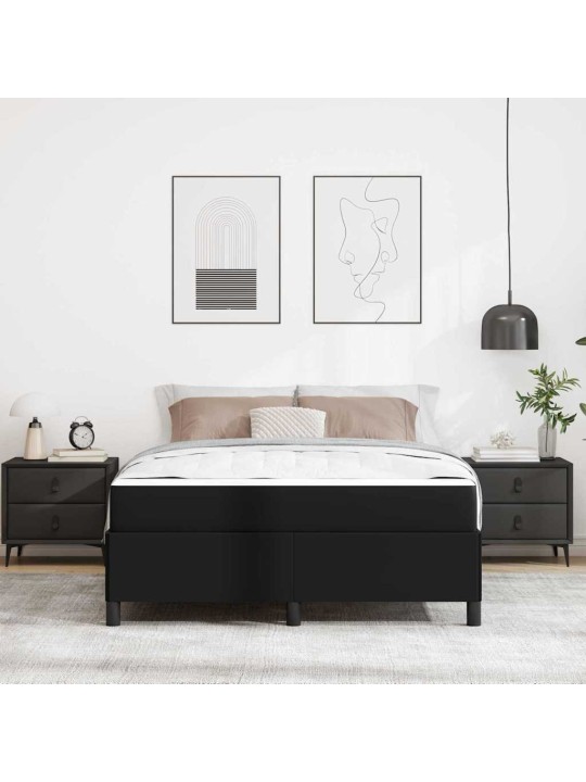 Gultas rāmis ar matraci melna 140 x 200 cm mākslīgā āda