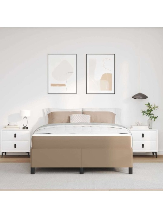 Gultas rāmis ar matraci kapučīno 160 x 200 cm mākslīgā āda