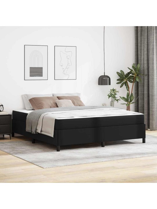 Gultas rāmis ar matraci melna 180 x 200 cm mākslīgā āda
