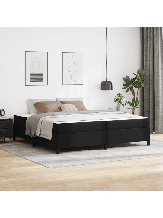 Gultas rāmis ar matraci melna 200 x 200 cm mākslīgā āda