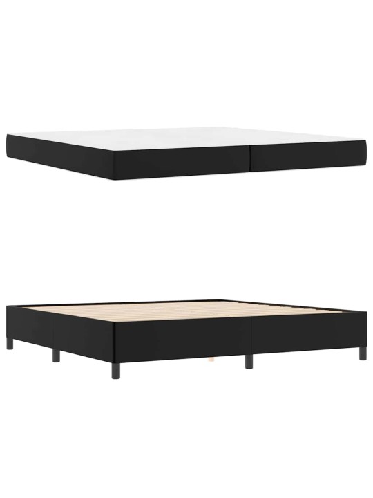 Gultas rāmis ar matraci melna 200 x 200 cm mākslīgā āda